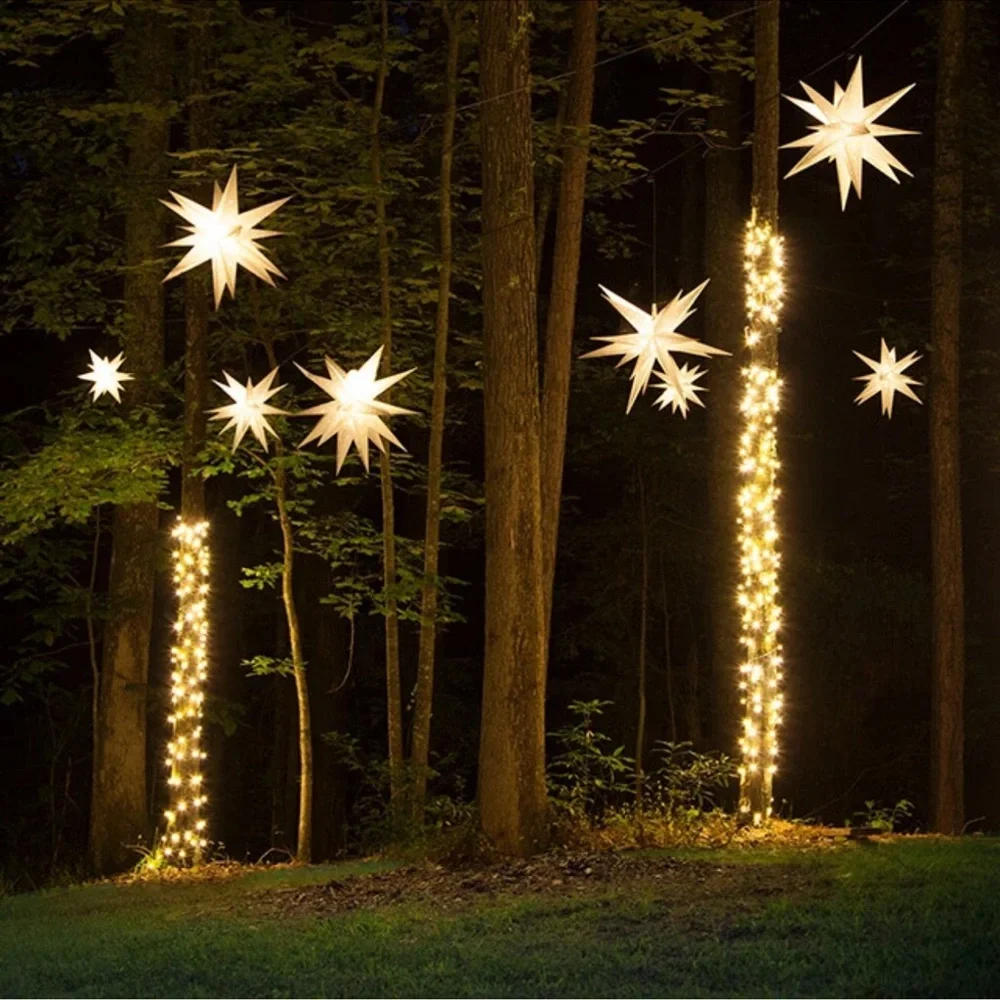 30” Christmas Moravian White Led Star Indoor/Outdoor Bat.Operated Timer